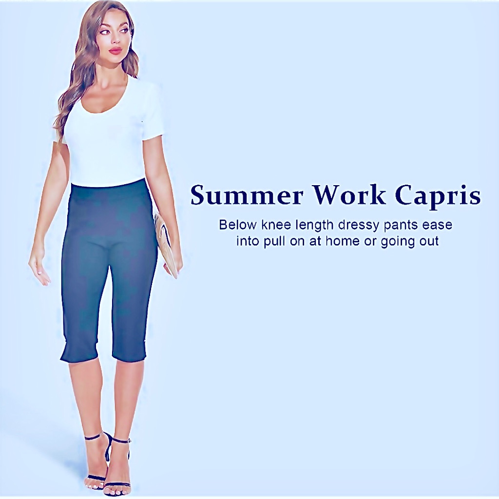 Ruby Rd. Sky Blue Split Hem Capris